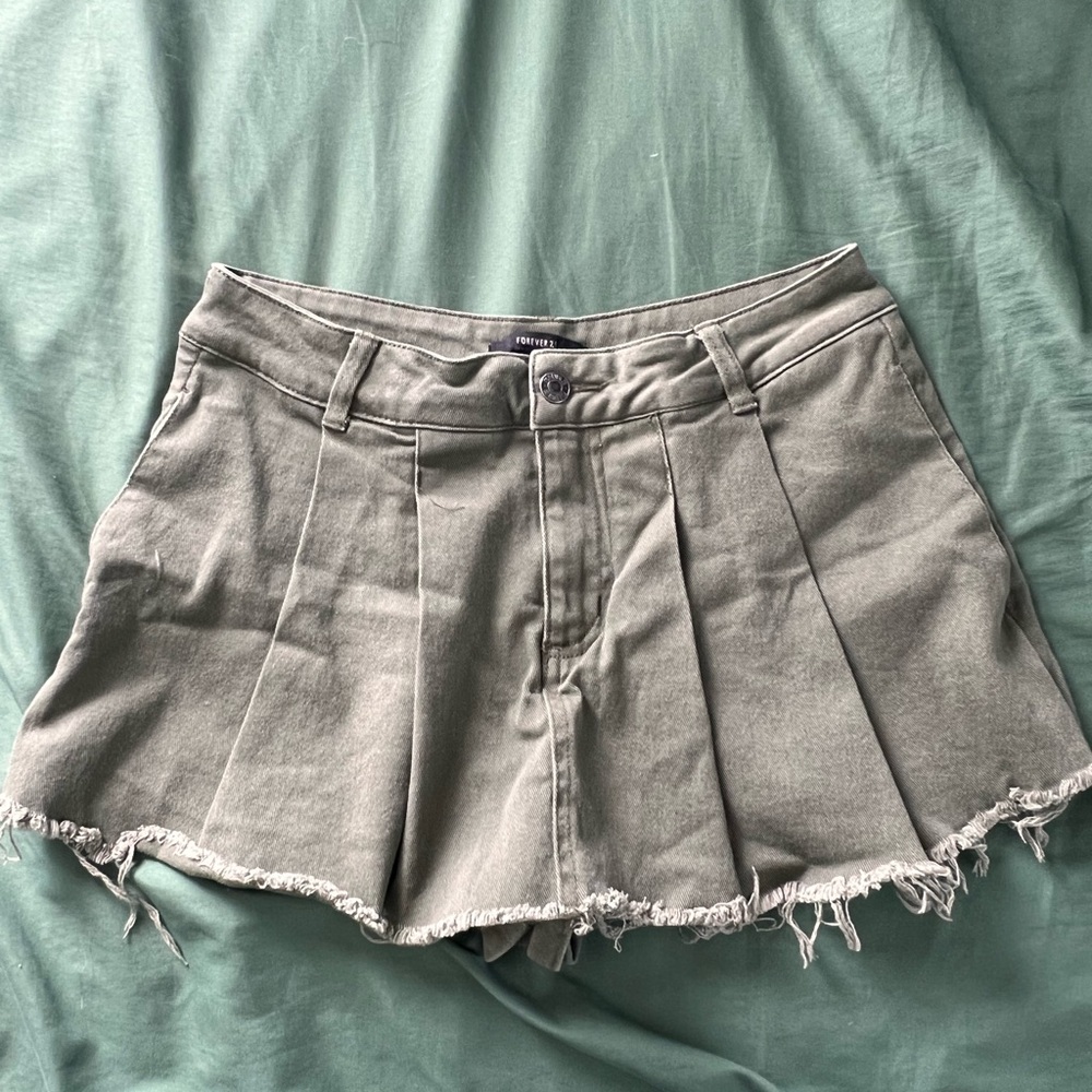 Forever 21 Dark Green Denim Skort